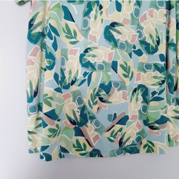 ADDITION ELLE Modern T-shirt Abstract Floral Botanical Green & Blue Top Sz 2X - Picture 9 of 14